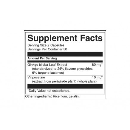 SWS-14074 - Ginkgo with Vinpocetine 60 Capsules в категория Мозъчна функция