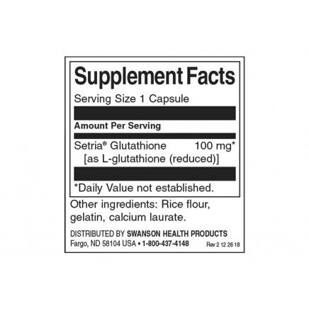 SW853, SWS-01853 - L-Glutathione 100 mg 100 Capsules в категория Черен Дроб.