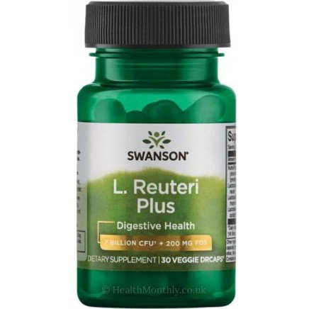 SWA025, SWS-19025 - L. Reuteri Plus 7 Billion CFU + 200 mg FOS 30 Veggie Capsules в