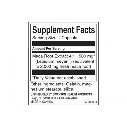 SWS-08011 - Maca 500 mg 60 Capsules в категория Женско Здраве. Мака 500