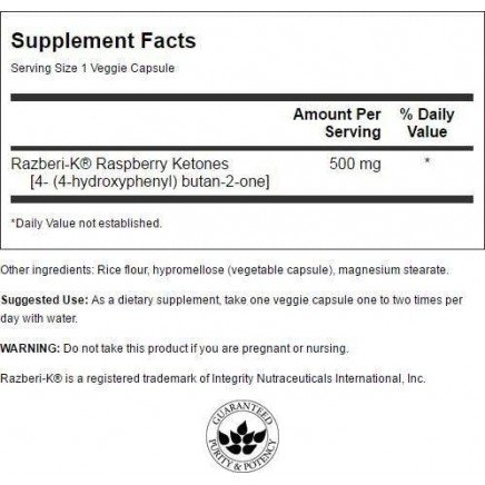SWD078, SWS-04078 - Maximum Strength Razberi-K 100 mg 60 Veggie Capsules в категория