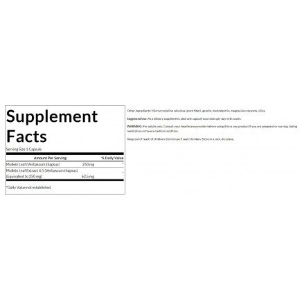 SWS-11808 - Mullein Leaf Extract 250 mg 60 Capsules в категория Респираторно