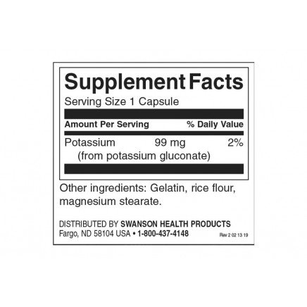 SW225 - Potassium (Gluconate) 99 mg 250 Capsules в категория . Potassium (Gluconate) 99