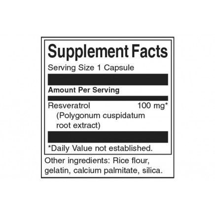 SWS-02283 - Resveratrol 100 mg 30 Capsules в категория Холестерол. Resveratrol