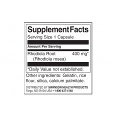 Родиола (Rhodiola Rosea Root) 400 мг 100 капсули Родиола (Rhodiola Rosea Root) 400 мг 100 капсули