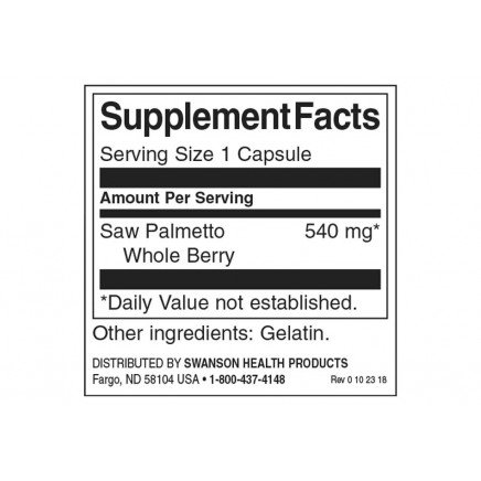 SWS-01909, SWS-01910 - Saw Palmetto 540 mg 100 Capsules в категория Растителни