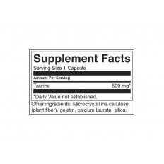 Taurine 500 мг 100 капсули Taurine 500 мг 100 капсули