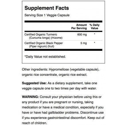 SWS-11613 - Turmeric & Black Pepper 60 Veggie Capsules в категория Холестерол.