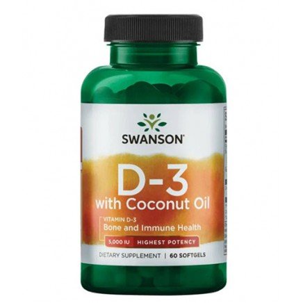 - Vitamin D3 with Coconut Oil 5000 IU 60 Softgels в категория Витамин D. Vitamin