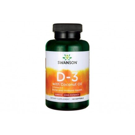 SWS-02830 - Vitamin D-3 with Coconut Oil 2000 IU 60 Softgels в категория . Vitamin D-3