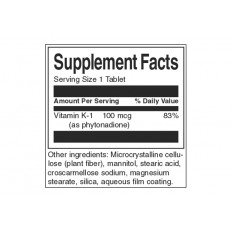 Vitamin K-1 100 мкг 100 таблетки Vitamin K-1 100 мкг 100 таблетки