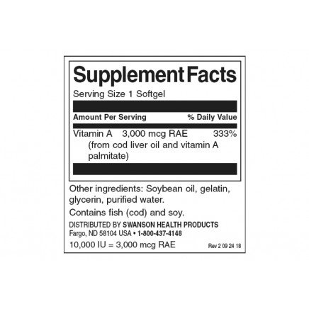 SW001, SWS-01001 - Vitamin A 10 000 IU 250 Softgels в категория Витамини. Vitamin