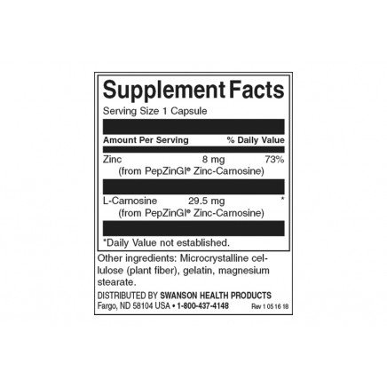 SWU281, SWS-02281 - Zinc Carnosine feat. PepZinGI 60 Capsules в категория
