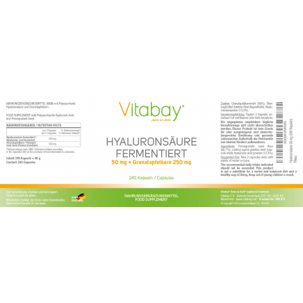 VTB-KVNRW5 - Hyaluronic Acid 50 mg + Pomegranate 250 mg 240 Capsules в категория Анти