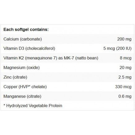 - Calcium Plus Vitamin D, K2 + Minerals 257 mg 90 softgels в категория Витамини.