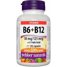 Vitamin B6 + B12 + Folic Acid 120 капсули