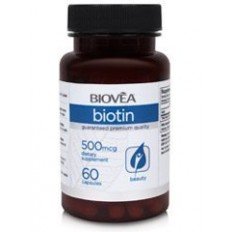 Биотин (Biotin) 500мкг / 60 капсули / 60 дни