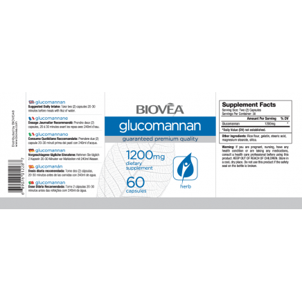 BVA-01228,BVA-01223 - Glucomannan 1200mg 60 Capsules в категория Отслабване.