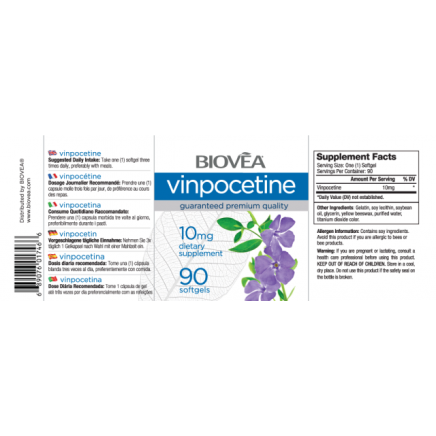 BVA-01746 - Vinpocetine 10 mg 90 caps в категория Билки. Винпоцетин -
