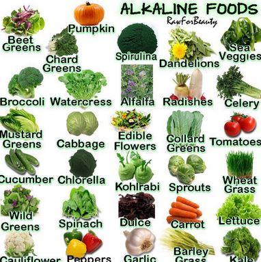 Алкални грани - пресни плодове и зеленчуци.