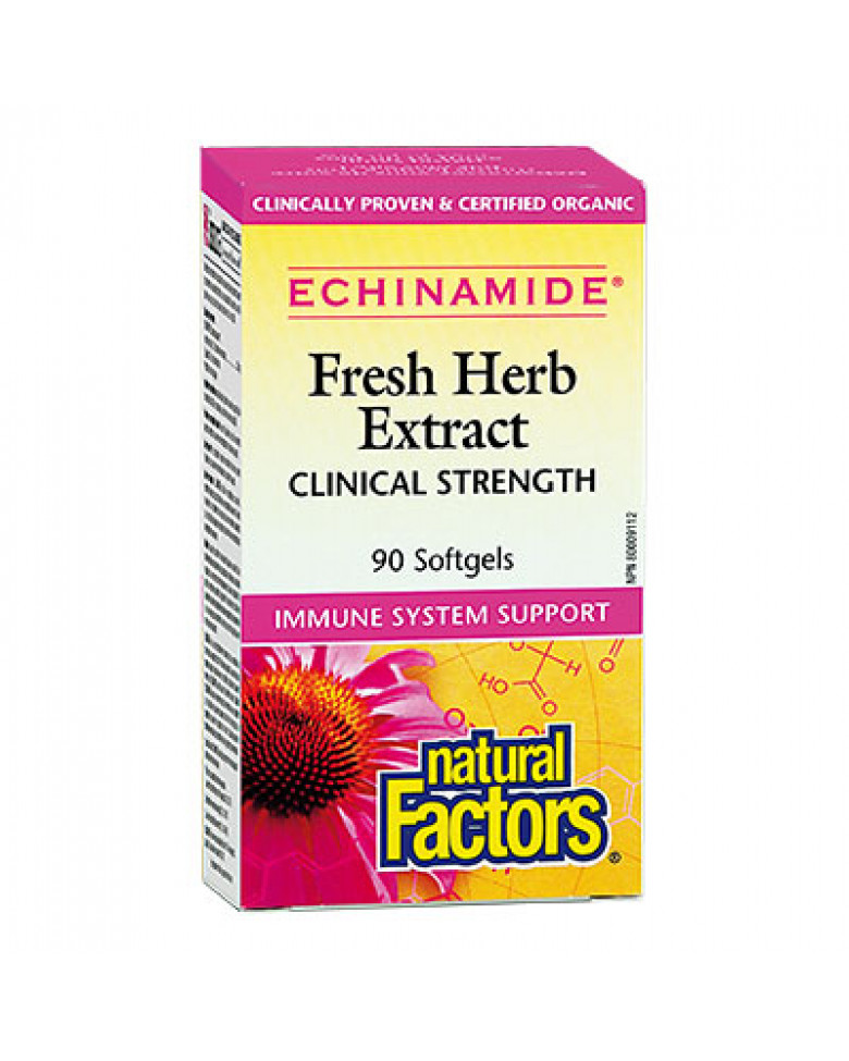 Echinamide от Natural Factors е продукт, предназначен да се справи с различните видове настинки, грип и други заболявания